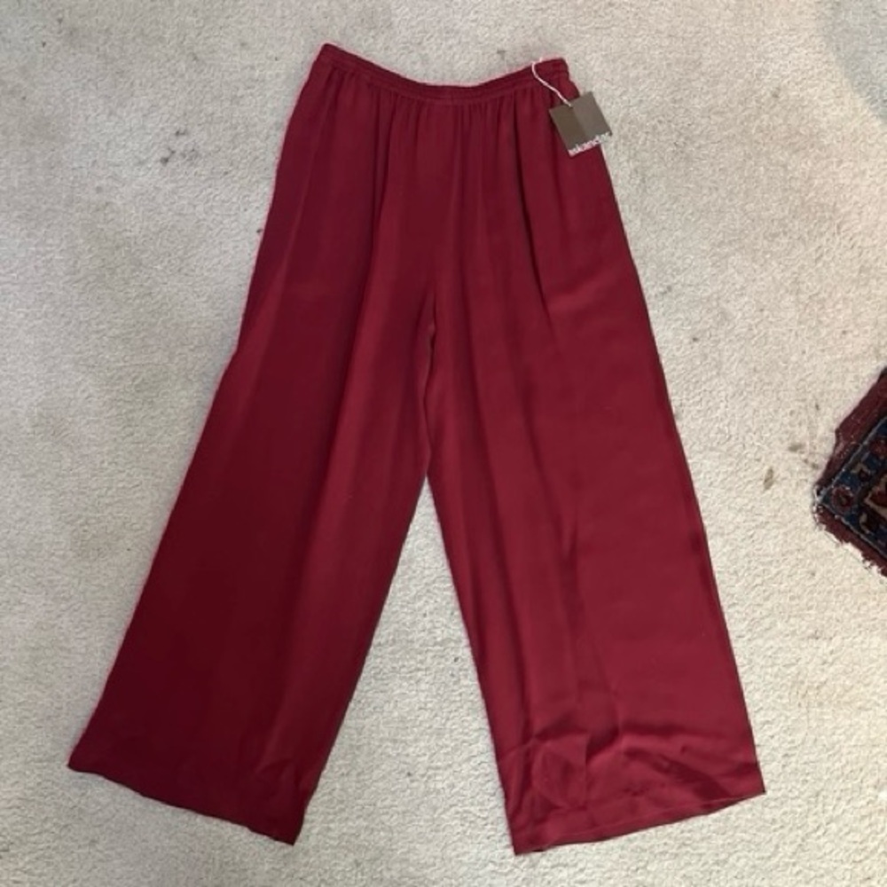 Vintage Eskandar Dark Red Silk Pants